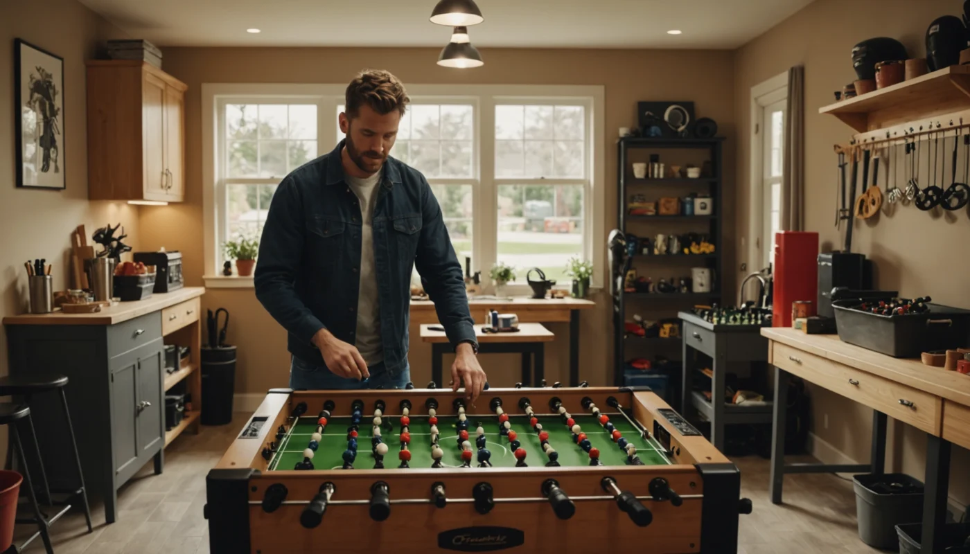 babyfoot dans garage